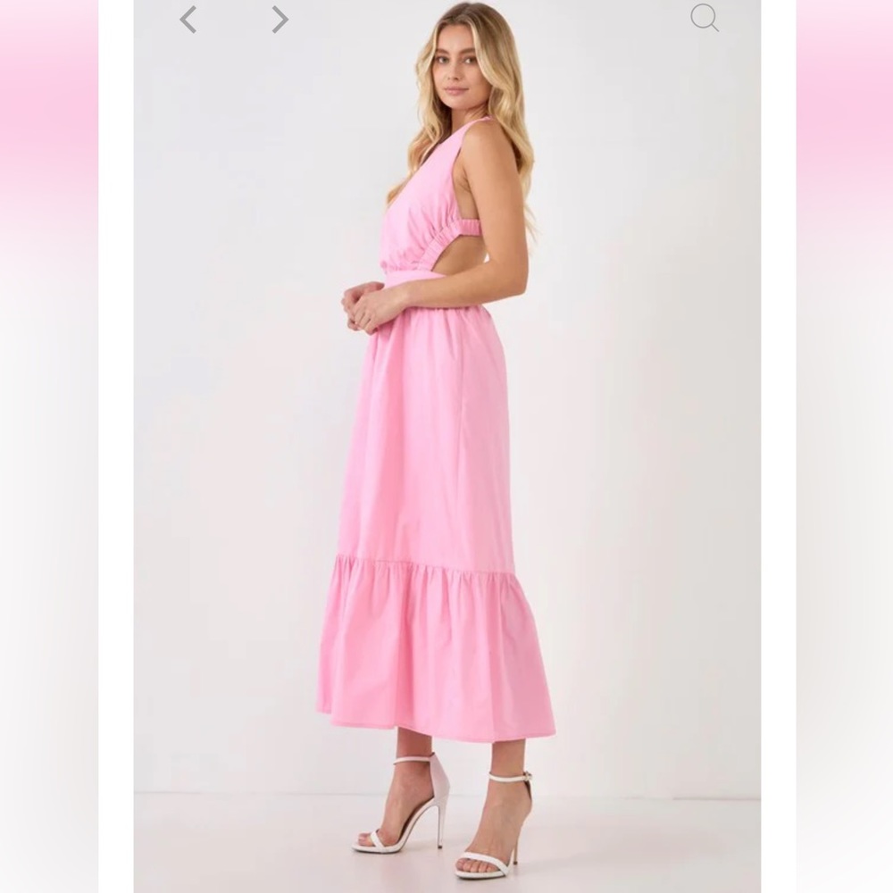 English Factory Pink Backless Maxi Dress